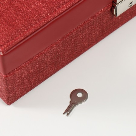 Casket to the leatherette for jewelry "Red" combined 26.7x18.5x7.5 cm-4