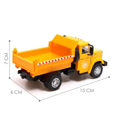 Metal truck "ZIL" Samosval ", inertia, scale 1:43, movable body parts-1