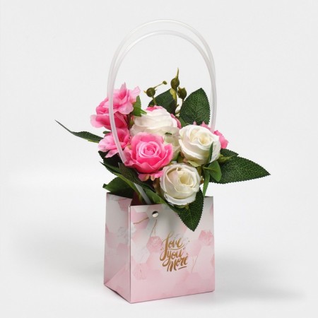 Moisture -resistant packet for flowers Love You More, 11.5 x 12 x 8 cm