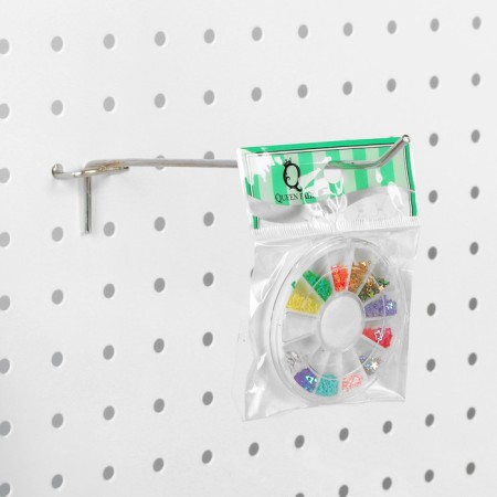 A single hook for a metal perforated panel, d = 3.5 mm, l = 20, chromium color-2