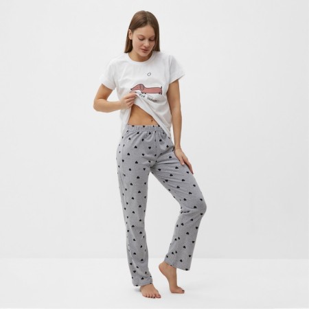 Home Home "Dachshund" (T -shirt, trousers), white/gray color, size 44-4