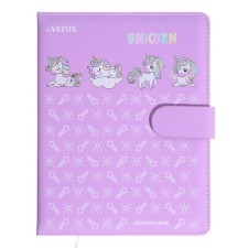 Universal diary for the 1-11 grade Unicorn Friends, solid cover, artificial leather, foam rubber, liesse, 80 g/m2