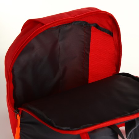 Sports' backpack on lightning, Textura, external pocket, red color-7