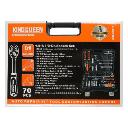 Set of instruments Universal Kingqueen Wib-60015, 72 tooth, 1/2 1/4 ", 70 items-4