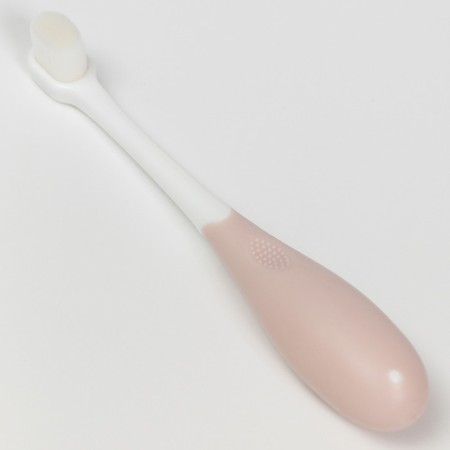 Baby toothbrush with soft bristles, nylon, pink color