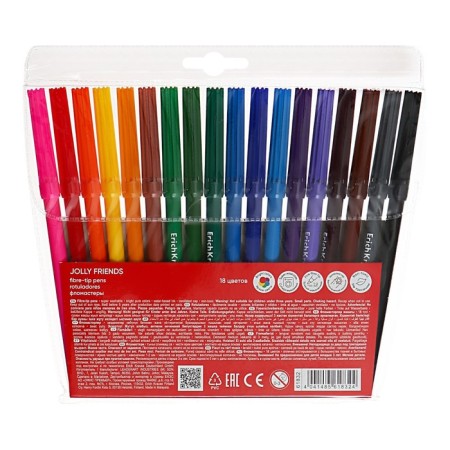 Fleeters of 18 colors, Erichkrause, "Jolly Friends Super Washable" mix-5