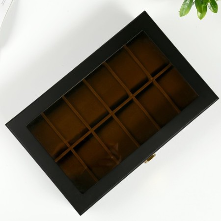 Casket Wood for the clock 12 "Black matte" 8.3x31x20 cm-4