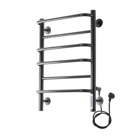 Domoterm electric heated towel rail "Orpheus" P6, 400x600 mm, right, black matte