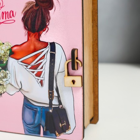 Шкатулка-книга "8 марта. Девушка" 14 см-2