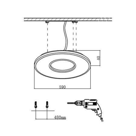 Lamp Altair LED 52W 3000-6500K D590 IP20, with PDU-1