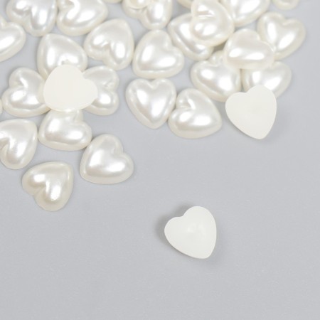 Decor for creativity plastic "Pearl heart" 0.8x0.8 cm-1