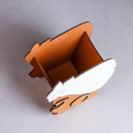 Kashpo wooden "Negro" 14.5x9x17 cm, oak-white-2
