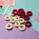 Hair elastic band "Mahrushka Sport" (set 100 pcs) 2 cm, lilac-beige