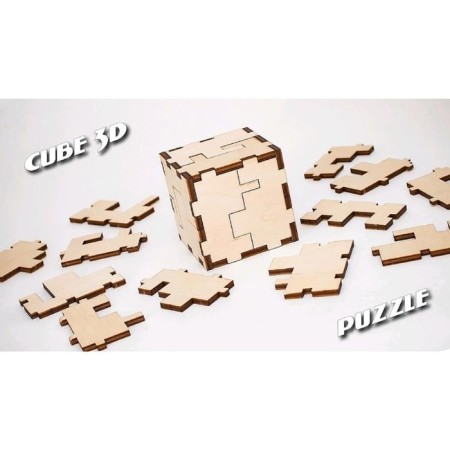 Wooden designer-heading "Cube 3D Puzzle"-3