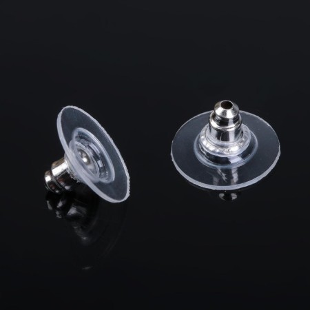 Silicone plugs with a metal sleeve (set of 5000 pcs.), D = 10 mm, silver color-1