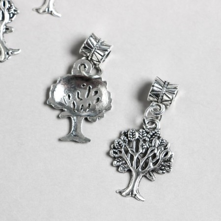 Bale with a suspension metal for creativity "tree" silver 3.4 cm