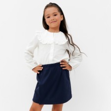 Children's shirt KAFTAN with a collar, p. 36 (134-140), white