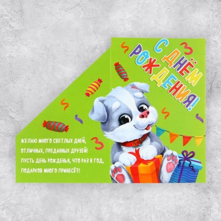 Congratulatory card "Gift", dog, 12 × 18 cm-3