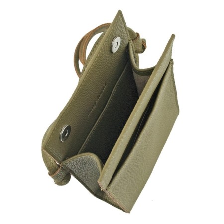 Women's bag B2812-02140, green color, genuine leather, 13x6x22 cm-1