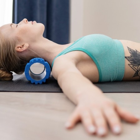Massage roller SANGH, 30x10 cm, blue color-6