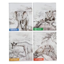 A notebook of 96 sheets in Calligrata Africa, cover cardboard chrome-ersatz, block No. 2, whitewash 75% (gray sheets), mix