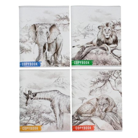 A notebook of 96 sheets in Calligrata Africa, cover cardboard chrome-ersatz, block No. 2, whitewash 75% (gray sheets), mix