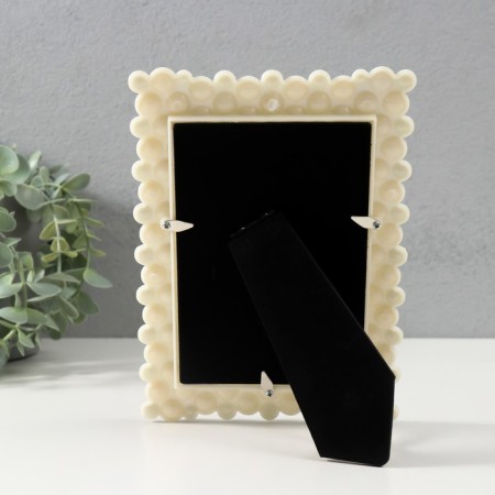 Photo frame 1131 10x15 cm "Pearls" plastic, col. lactic-3