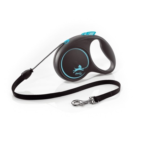 Roulette Flexi Black Design M (up to 20 kg) 5 m cable, black/blue