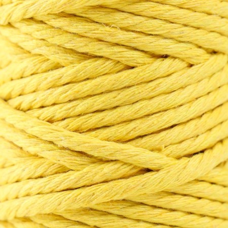Knitting cord 100% cotton, width 3mm 25m 80g "yellow" 4.5x4.5x10 cm-2