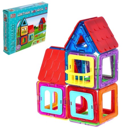 Magnetic designer "Color Magnets", 55 parts