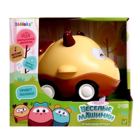 Musical toy "Funny cars", sound, light, yellow color-5