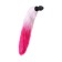Anal plug with a white-pink tail, silicone, black color, 45 cm, d = 3.3 cm