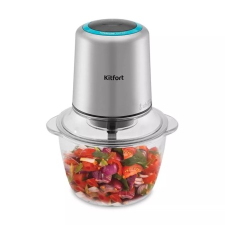KitFort KT-3510 grinder, glass, 300 watts, 1 l, 2 speeds, silver