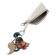 Key, genuine leather, white 12x8x6 cm