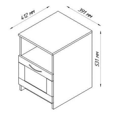 Cleat cabinet with one box "Sirius", 390 × 410 × 530 mm, white color-2