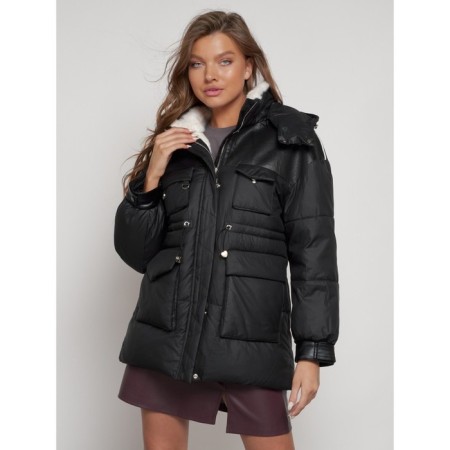 Winter jacket female, size 50, black color-19