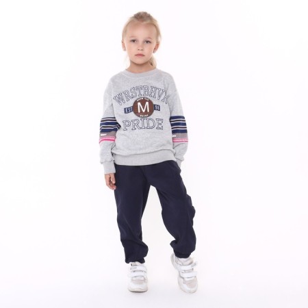 Sweatshirt for girls, gray color, height 152-158cm-1