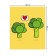 Gabel on the Broccoli Love table, rectangular, oxford, size 120x145 cm