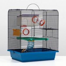 Trijour -tier rodent cell, tunnels mixed species 39 x 29 x 46 cm, mix of flowers