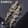 Clips "openwork" drops with curls, white color in gold