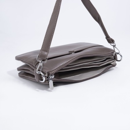 Cross-Bodi Bag on a zipper, the color is gray-brown-6
