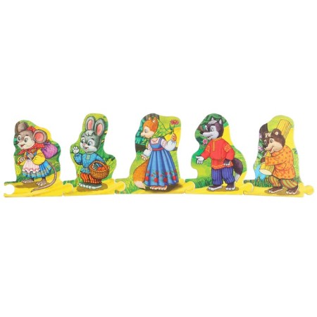 Cardboard book "Teremok" Afanasyev A.N., with 5 puzzles in the form of a chain-6