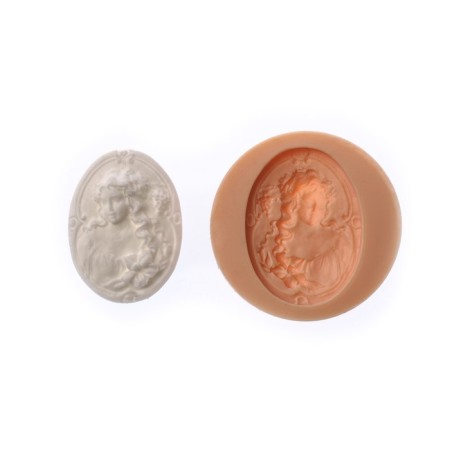Mold Silicon for polymer clay No. 039 "Portrait" 4x3 cm mix