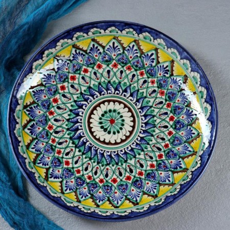 Largan Rishtan ceramics "Patterns", 31 cm, blue-1