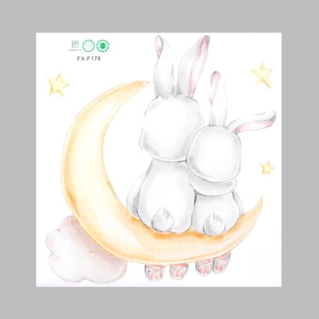 Sticker Plastic Interior color "Bunnies for a month" 41x39 cm-1