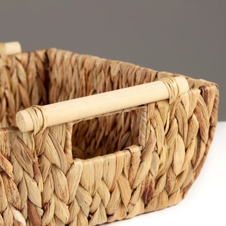 Basket with handles "Golden Kolos", 38.7 x 27.3 x 12.7 cm, water hyacinth-3