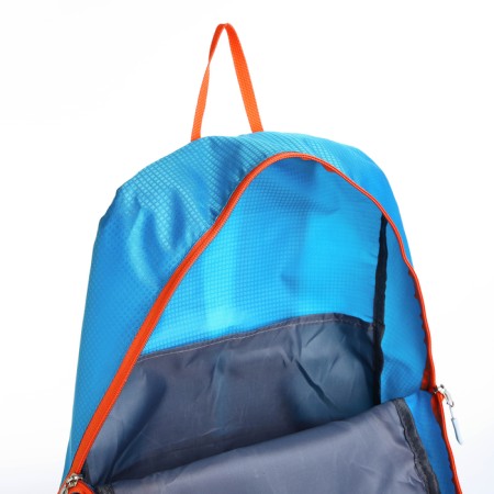 Tourist backpack 25l, folding, waterproof, with lightning, 4 pockets, blue color-4