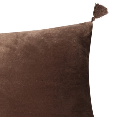 Decorative pillowcase with brushes Ethel Color Coffee, 45x45 cm, polyester, velor-1