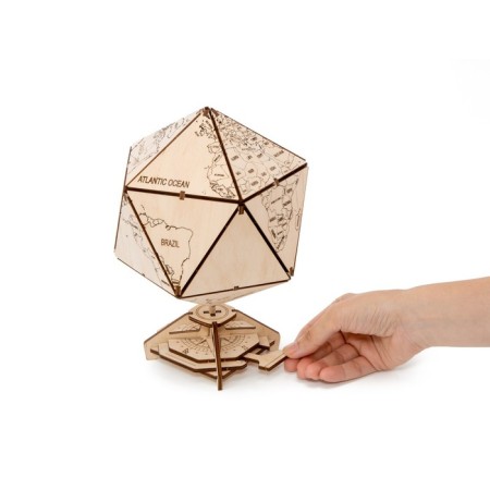 Designer Wooden 3D Ewa Globe Icosahedron with a secret (box, safe)-10