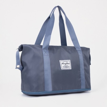 Sports bag with lightning, with an increase, external pocket, blue color